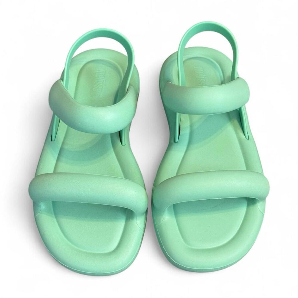 Melissa Free Mint Green Puffer Jelly Slingback Sandals Shoes Slingback Size 6